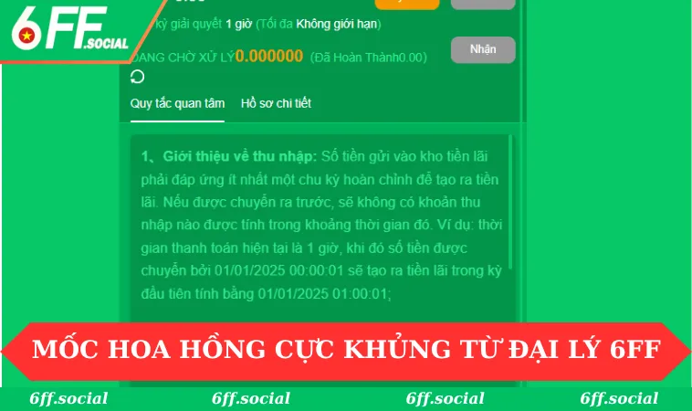 Mốc hoa hồng cực khủng từ chương trình đối tác với 6FF
