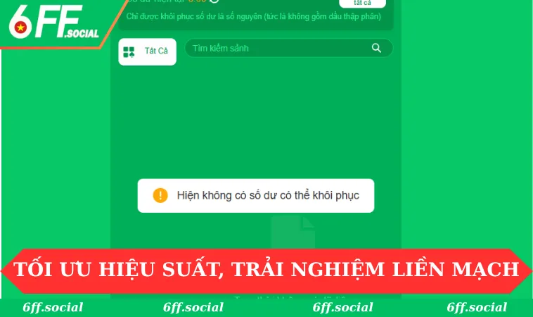 Tối ưu hiệu suất, trải nghiệm liền mạch